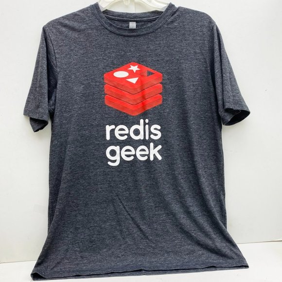 Next Level Unisex Graphic T-Shirt REDDIS GEEK Charcoal Gray Short Sleeve Tee M - Picture 1 of 5